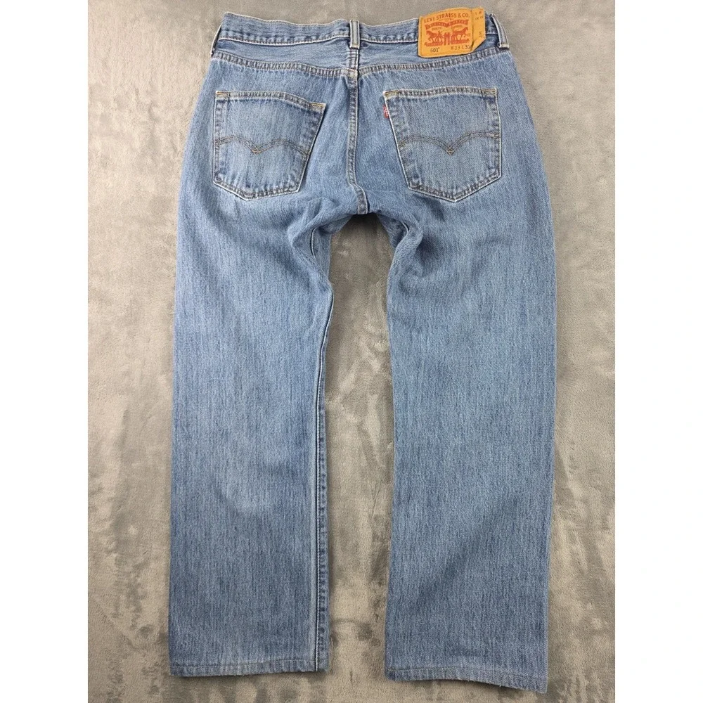 Levi's 501 Button Fly Jeans 33x30 MSR 32x27 Medium Blue Wash Straight